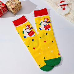 Snowman Print Mid Tube Socks Women's Stockings