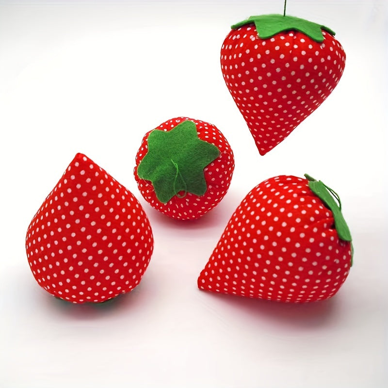 4pcs Strawberry Needle Cushion Pincushion DIY Sewing Tools Accessories