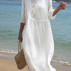  Women's Floral Embroidered Maxi Dress