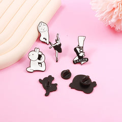 Cartoon Rabbit & Girl Enamel Pin Set for Clothes & Bag