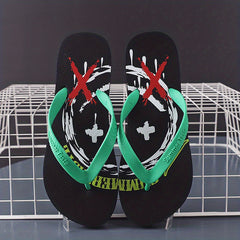 Men's Cartoon Print Arch Support Flip Flops Lightweight Non-slip Sandals