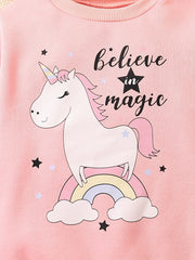 Unicorn Graphic Ribbed Baby Sweatshirt