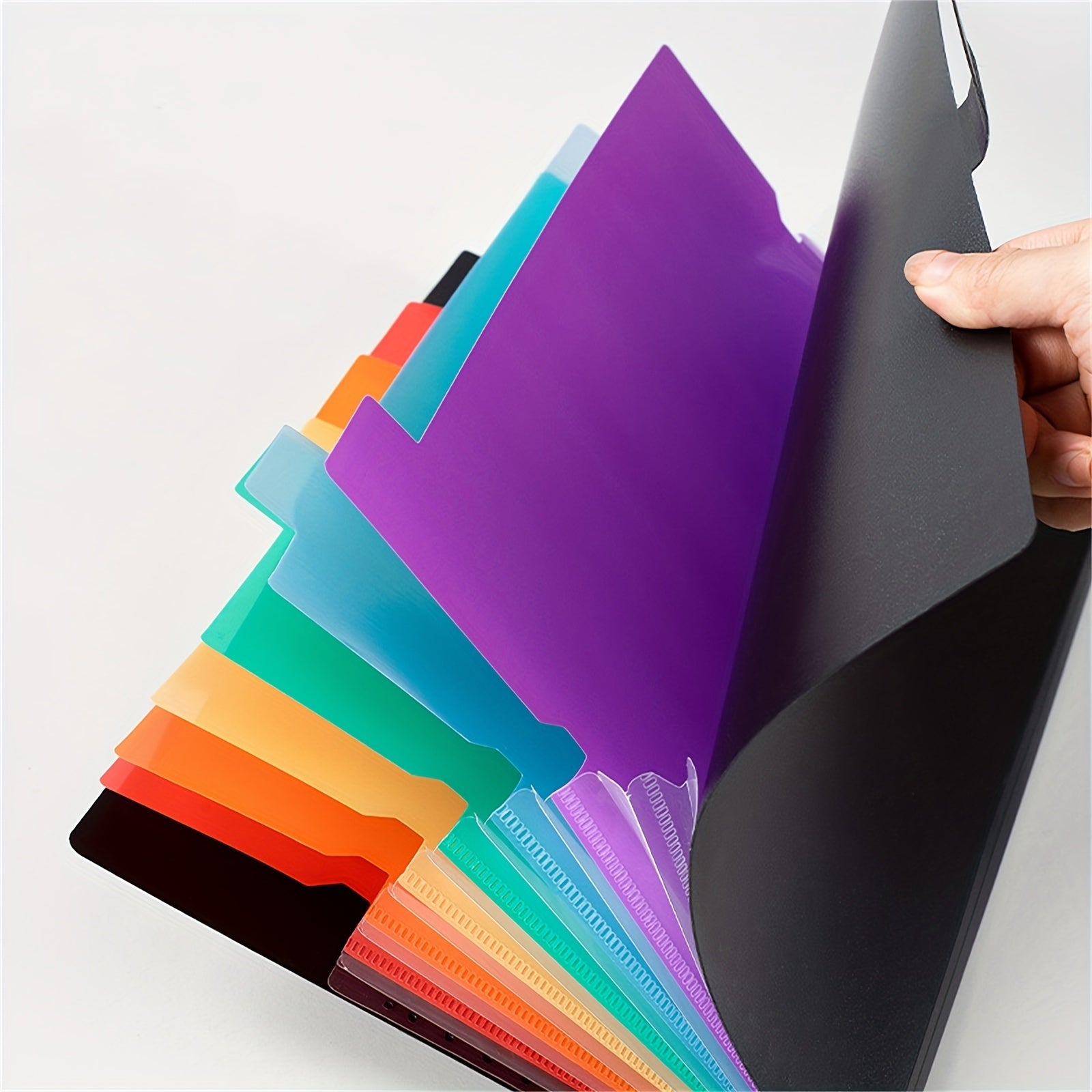 Multifunctional A4 7-Pocket Folder w/ Labels for School Office Home