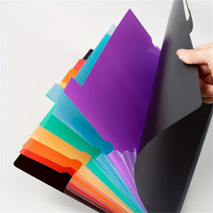 Multifunctional A4 7-Pocket Folder w/ Labels for School Office Home