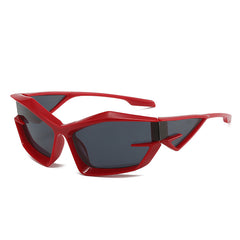 Wrap Around Sunglasses Block Sports Y2K Stylish Futuristic Cat Eye Glasses
