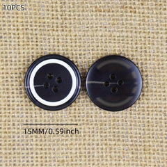 10PCS Resin Four Eye Paint Sticks Flower Buttons 610