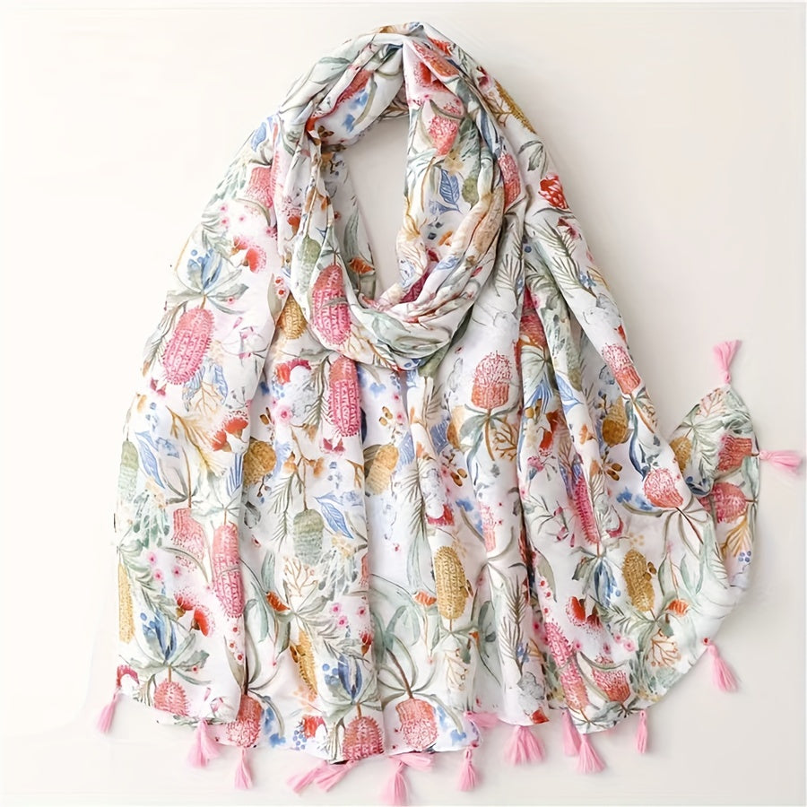 Fringed Scarf Long Sunscreen Thin Shawl Casual Beach Towel