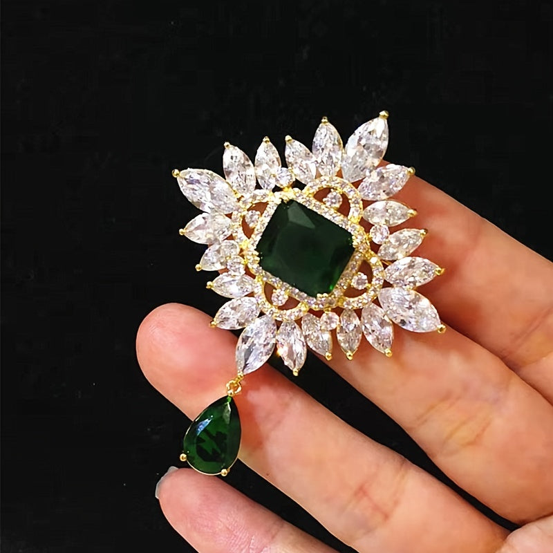 Zircon Crystal Corsage Scarf Clips Brooches Pins Safety Pin Women Girls
