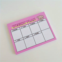 Cute Bear & Puppy Planner Notepads & Sticky Notes, 50 Sheets
