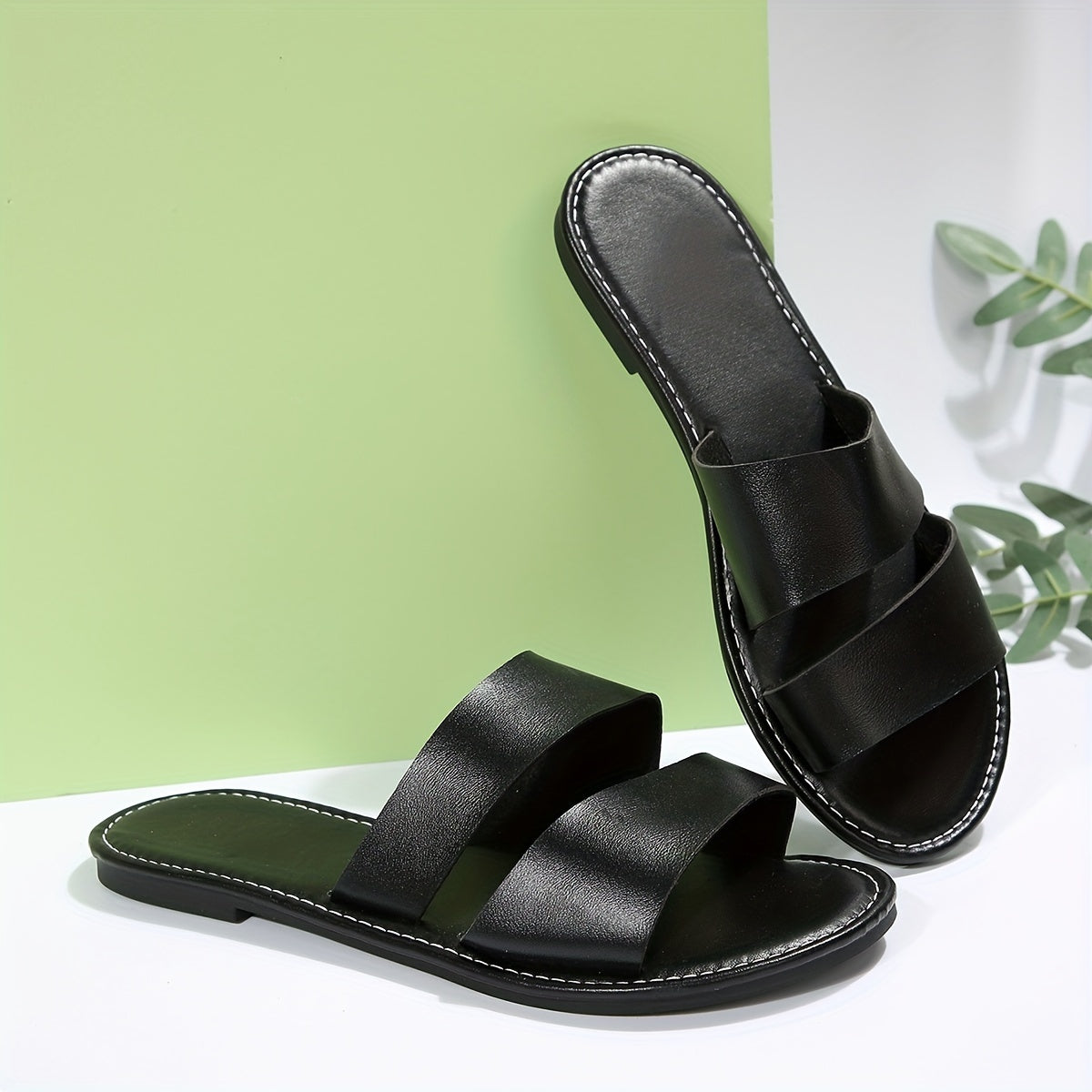 Women's Slide Sandals Slip On Flat Summer Shoes Lightweight Beach Shoes