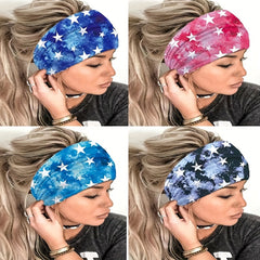 Stars Pattern Sports Headband Yoga Fitness Workout Sweatband Hair Accessories