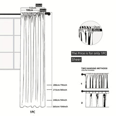 Sweet Flower Pattern Sheer Curtain Rod Pocket Curtain