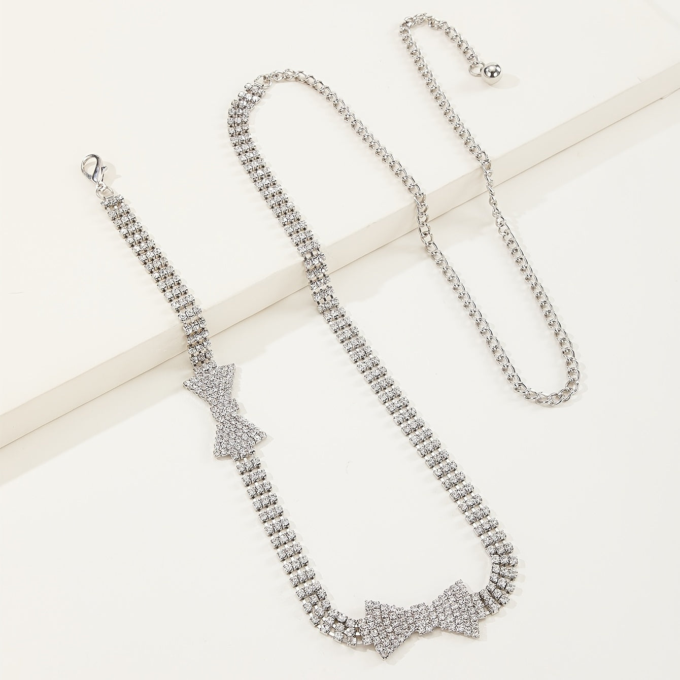 Rhinestone Bow Waist Chain Sexy Body Chain