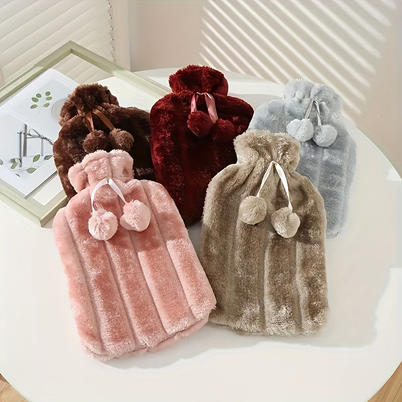 Hot Water Bag With Plush Cover PVC Hand Warmer Christmas Gift