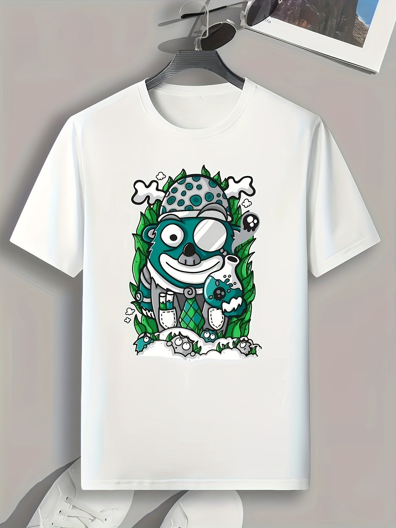 Men's Animal Print Slim Fit T-shirt for Spring Summer