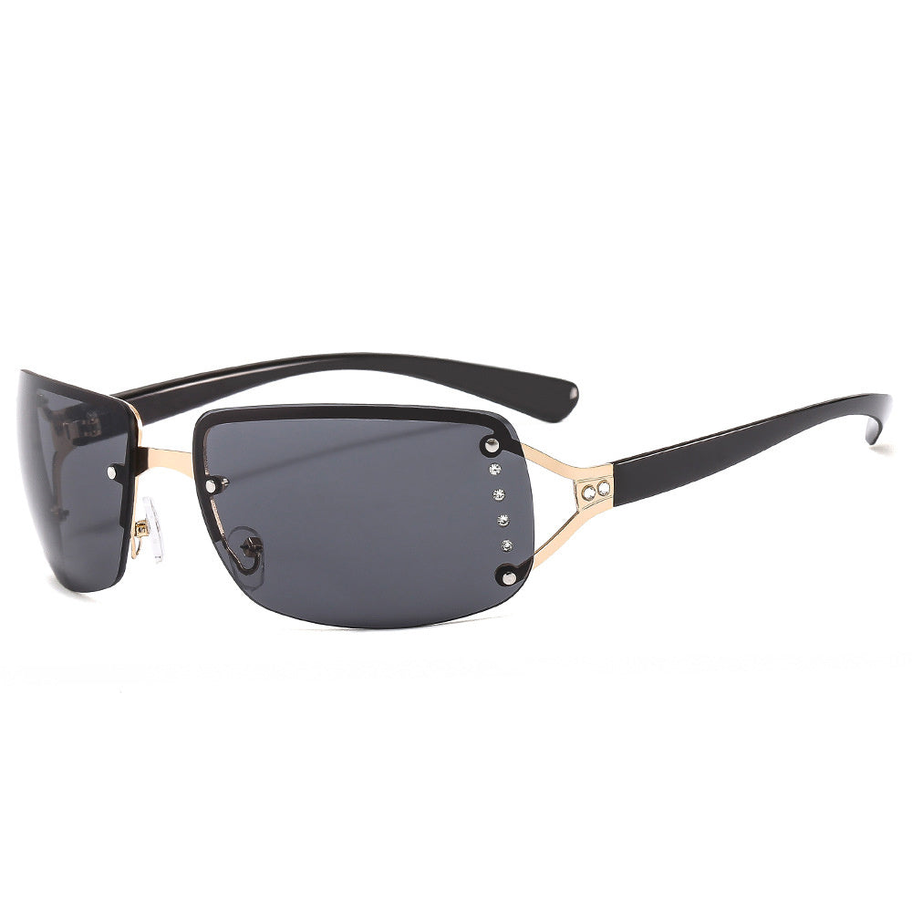 Rimless Rectangle Y2K Sunglasses for Women
