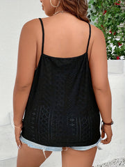  Eyelet Embroidered Lace V Neck Cami Top