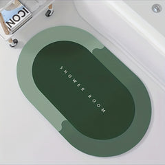 1pc Oval Bathroom Toilet Absorbent Quick Drying Foot Mat
