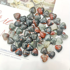 10pcs Heart Shape Natural Stone Ornament for Home Decor & Jewelry Making