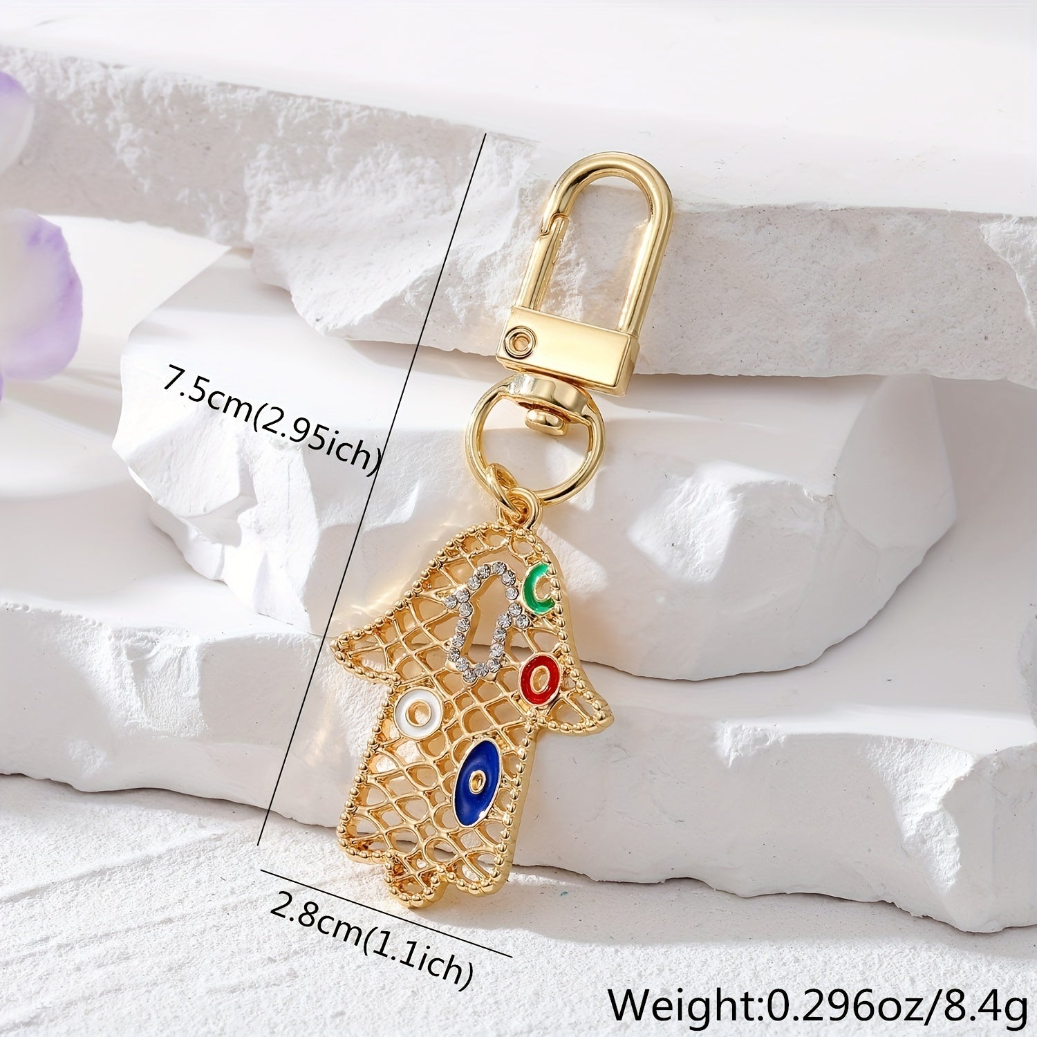 Zircon Evil Eye Keychain Fatima Bag Car Key Accessories