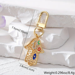 Zircon Evil Eye Keychain Fatima Bag Car Key Accessories