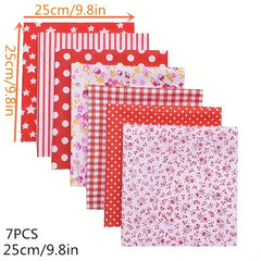 7pcs Small Cloth Set DIY Garden Floral Pure Cotton Dolls, Small Patchwork