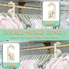 Wooden Baby Closet Dividers 8pcs Double-Sided Baby Clothes Organizers
