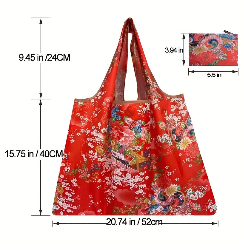 Portable Shopping Bag Macaroon Print Eco-Friendly Tote Women's Shoulder Bag