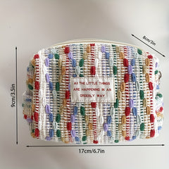 Colorful Woven Comestic Bag Large Capacity Wash Bag Travel Handbag
