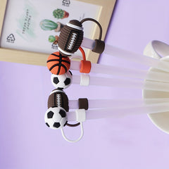 4pcs Sports Straw Tip Covers for 40oz Tumbler Cup, Reusable Silicone Caps