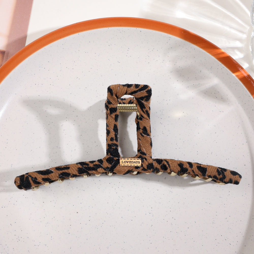 Leopard Print Hair Clip Large Strong Hold Hair Clamp