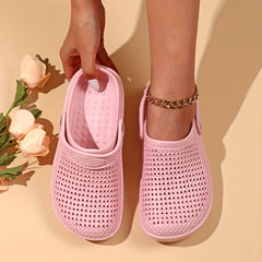 Women's Casual Garden Clogs Hollow Out Closed Toe Slip On Shoes