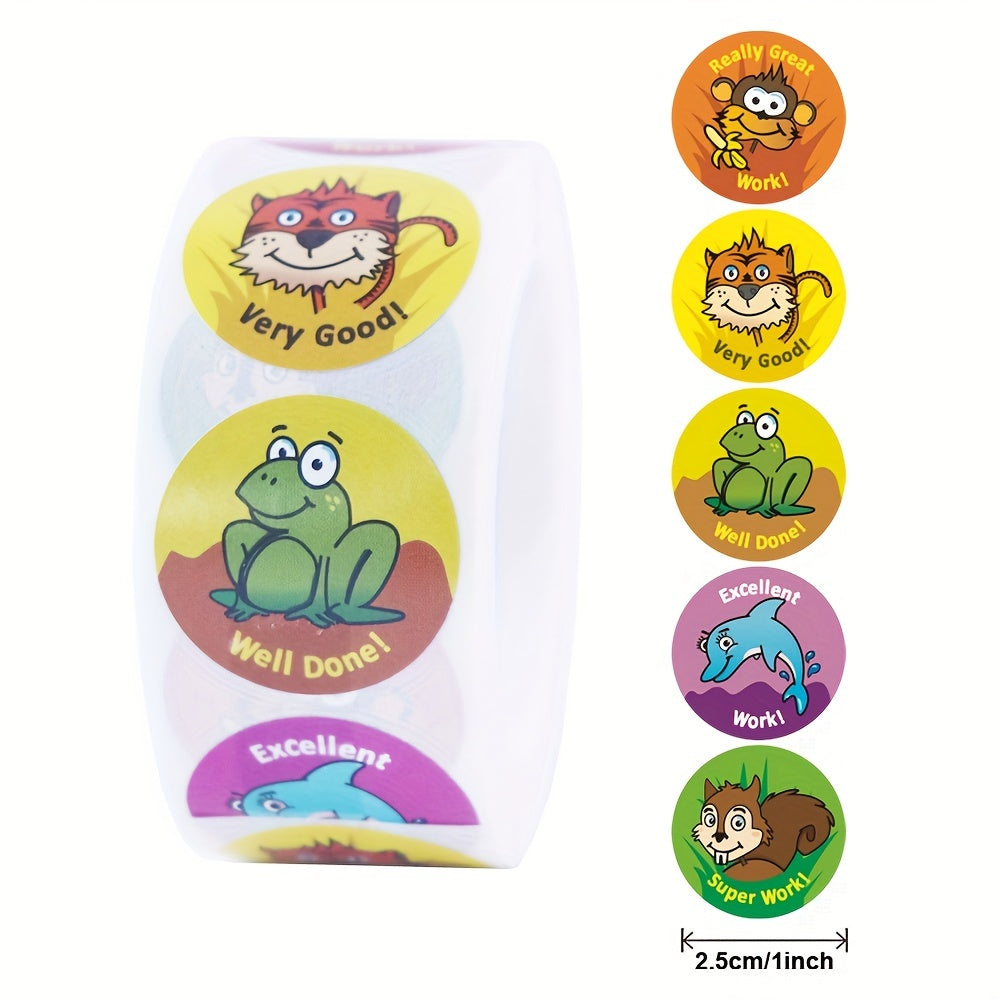 500pcs Animal Zoo Sticker Labels for Encouraging & Gift Wrapping