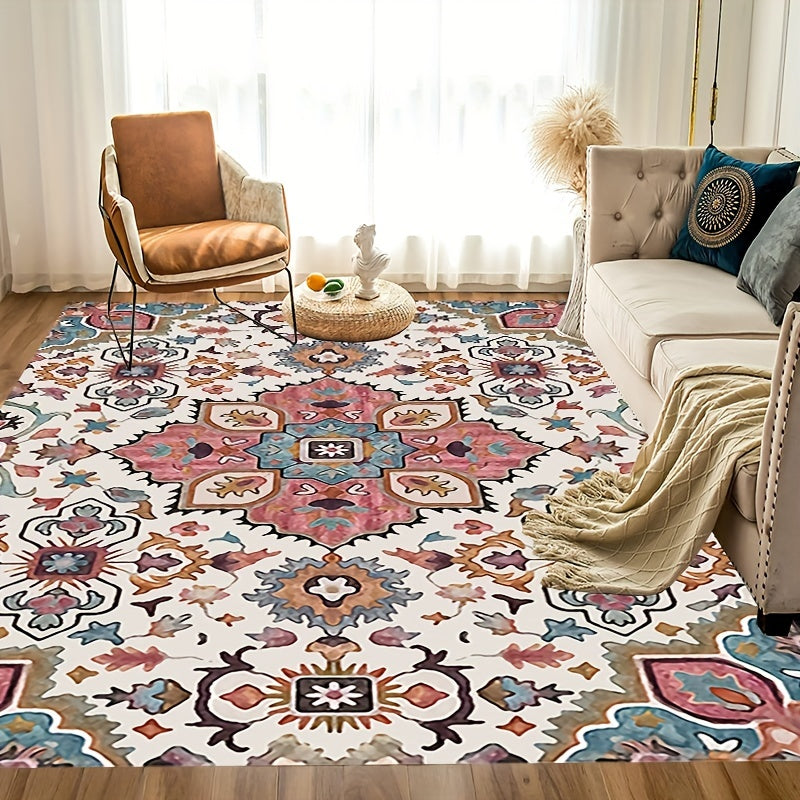Soft Vintage Boho Area Rug Persian Pattern Anti Fatigue Shaggy Carpet