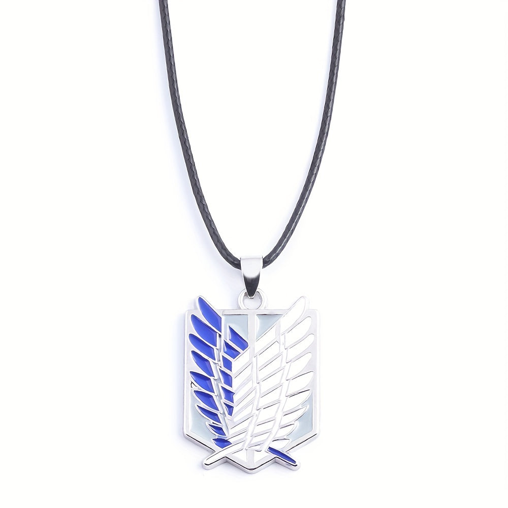 Anime Cartoon Wings Pattern Necklace Keychain Alloy Jewelry
