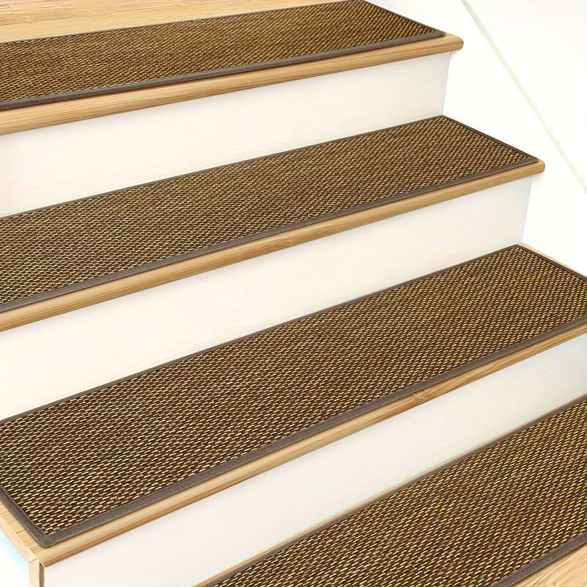 Natural Linen Non Slip Stair Treads for Wooden Steps Indoor