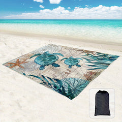 Large Waterproof Beach Mat Outdoor Blanket Portable Mesh Bag Beach Picnic Travel