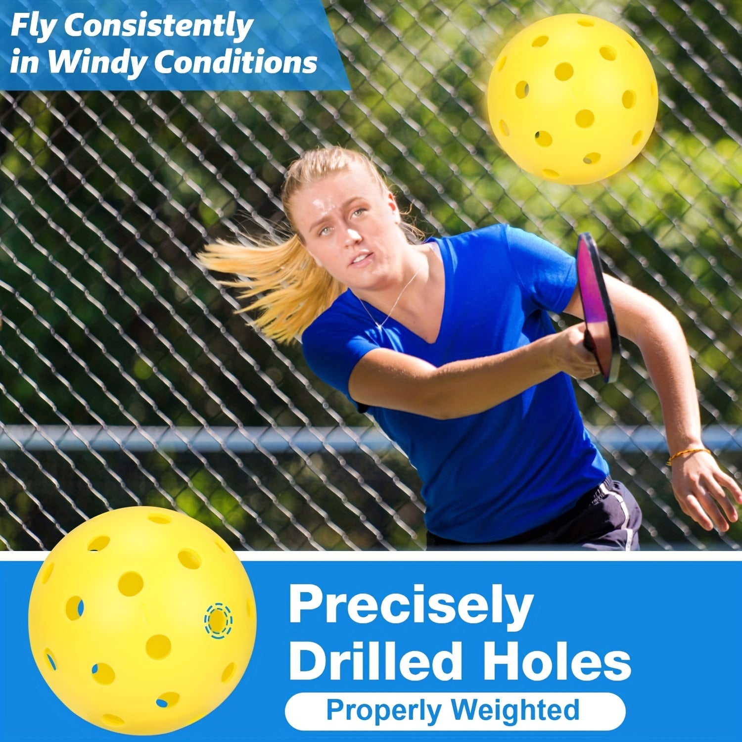 4pcs Durable Pickleballs with Waist Bags for Outdoor Play