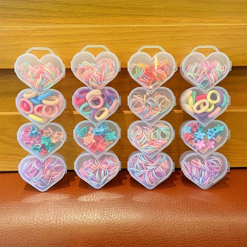 320pcs Macaron Hair Accessories Elastic Hair Tie Claw Clip