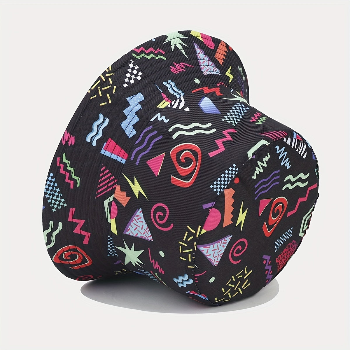 Geometric Pattern Double-sided Bucket Hat Sun Protection for Men and Women