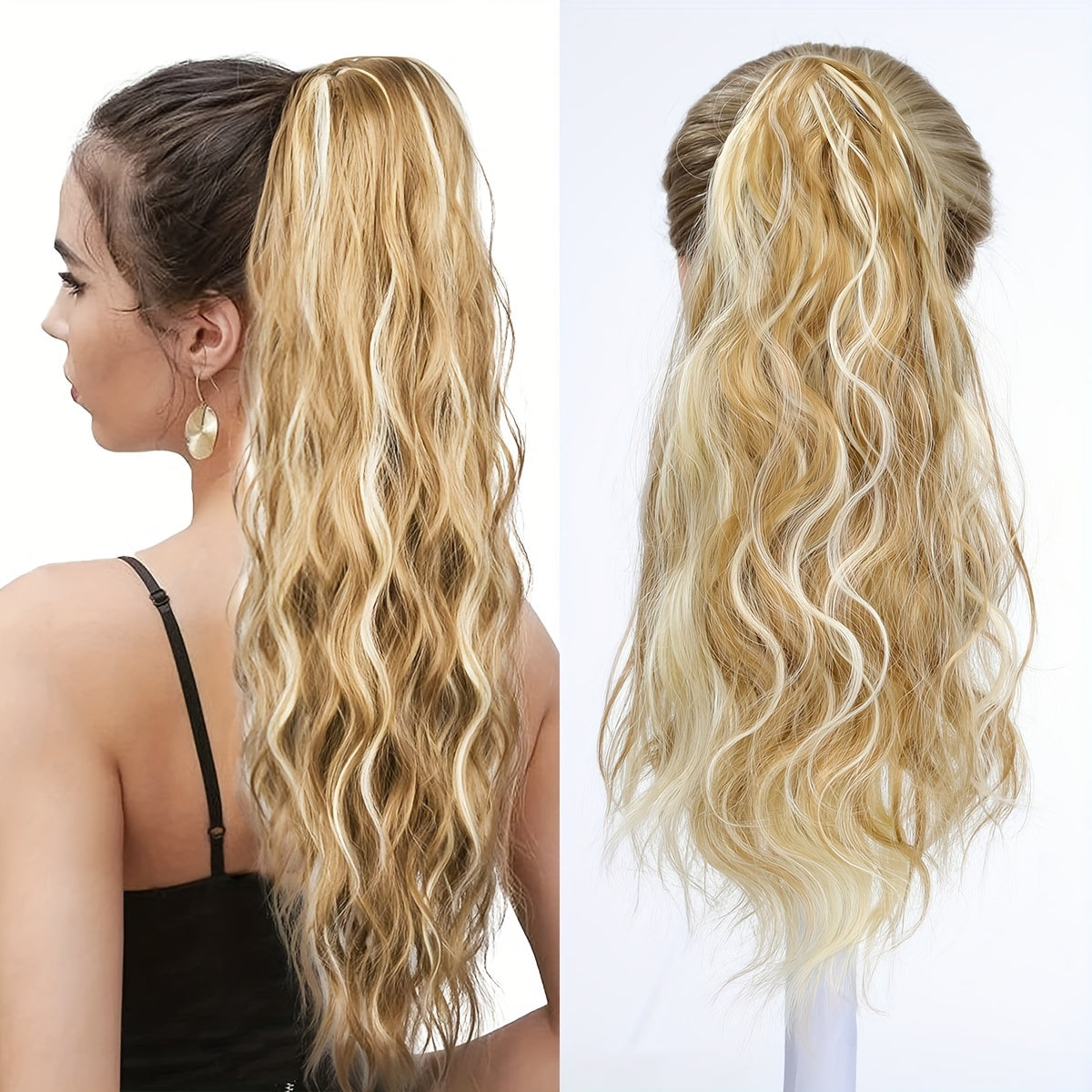 Claw Ponytail Highlight Long Curly Wavy Ponytail Extensions