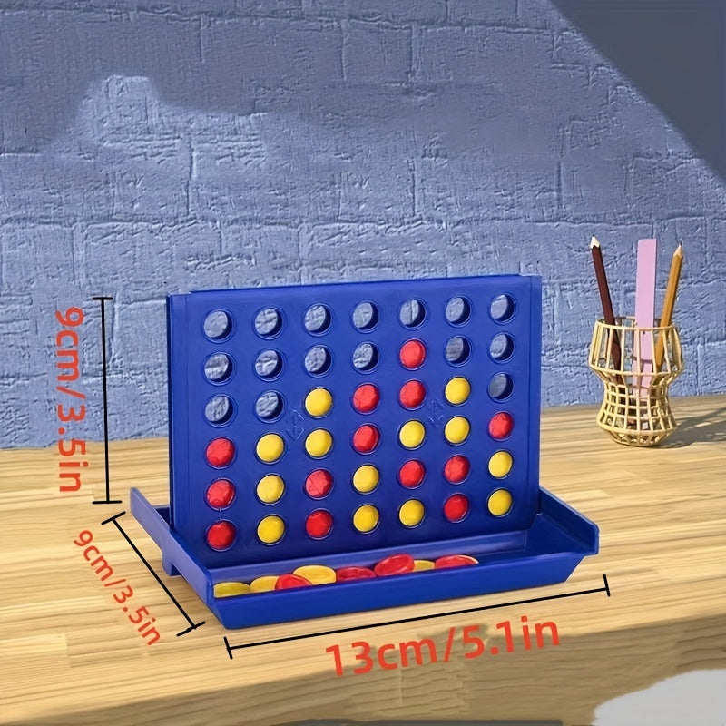 3D Classic 4 In A Row Chess Foldable Board Game Set with Storage Case