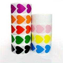 500 Blank Love Stickers Heart Shaped Self-Adhesive Labels