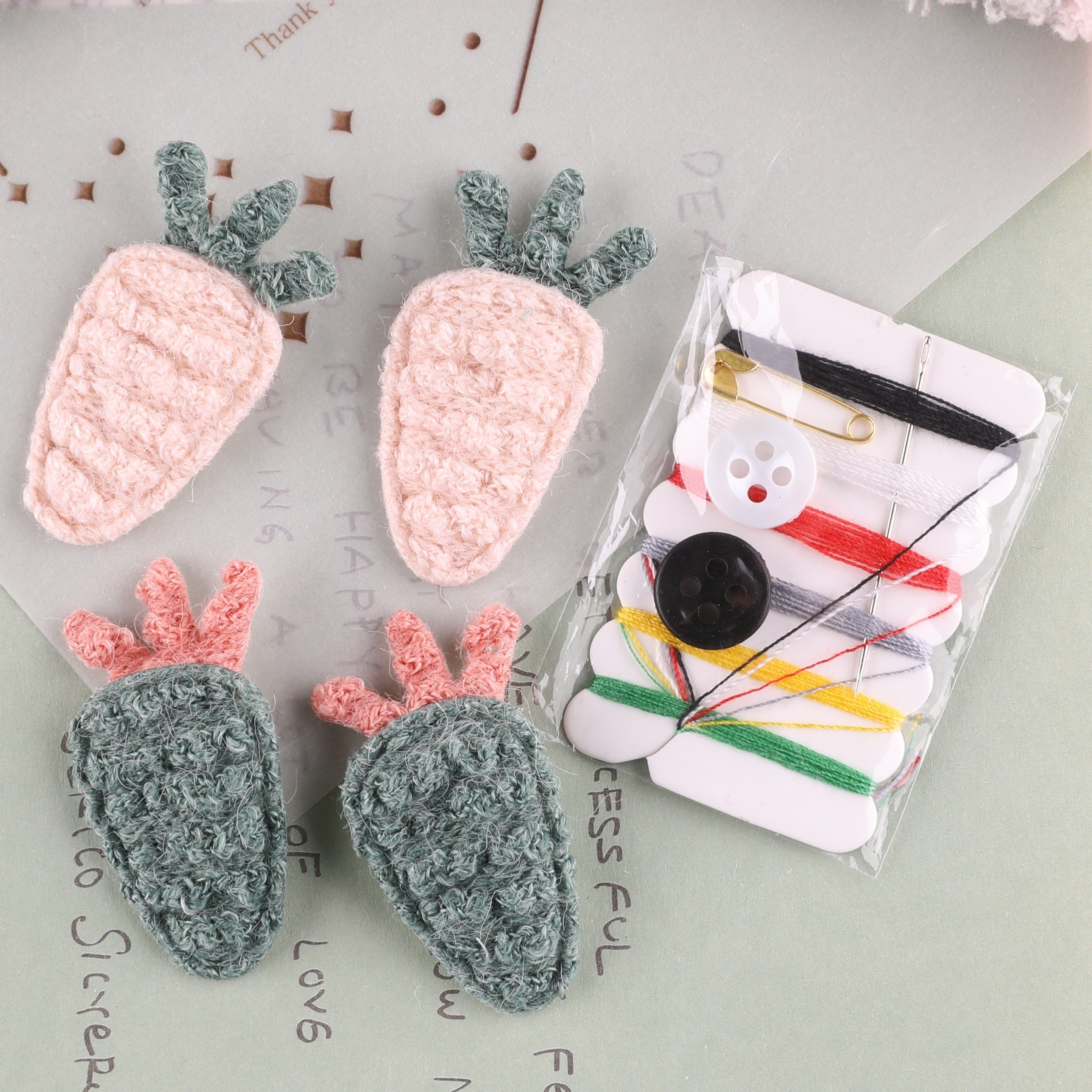 5pcs Plush Carrot Hair Accessories Patches for Girls Clothing Coat DIY