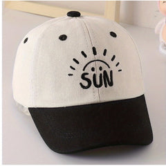Kids Sunshade Breathable Baseball Cap with Sun Embroidery