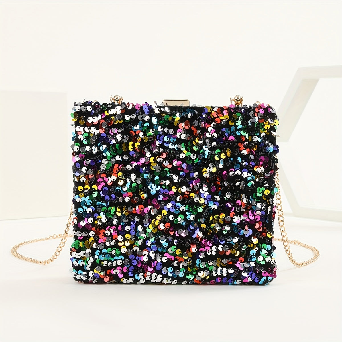Colorful Sequins Clutch Purse Glitter Handbag for Wedding Party