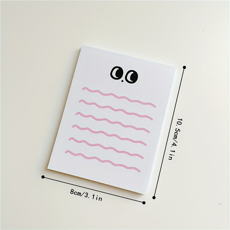 Big Eye Wave Memo Pad Steno Pads Minimalist Cartoon Matte