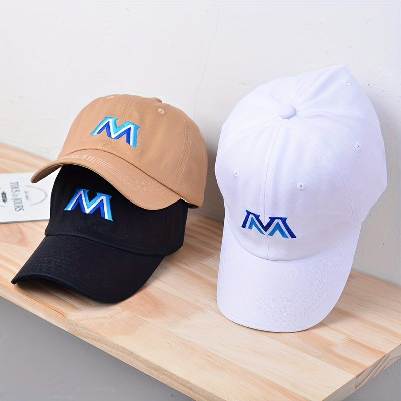 M Embroidery Baseball Cap Solid Casual Dad Hats Unisex