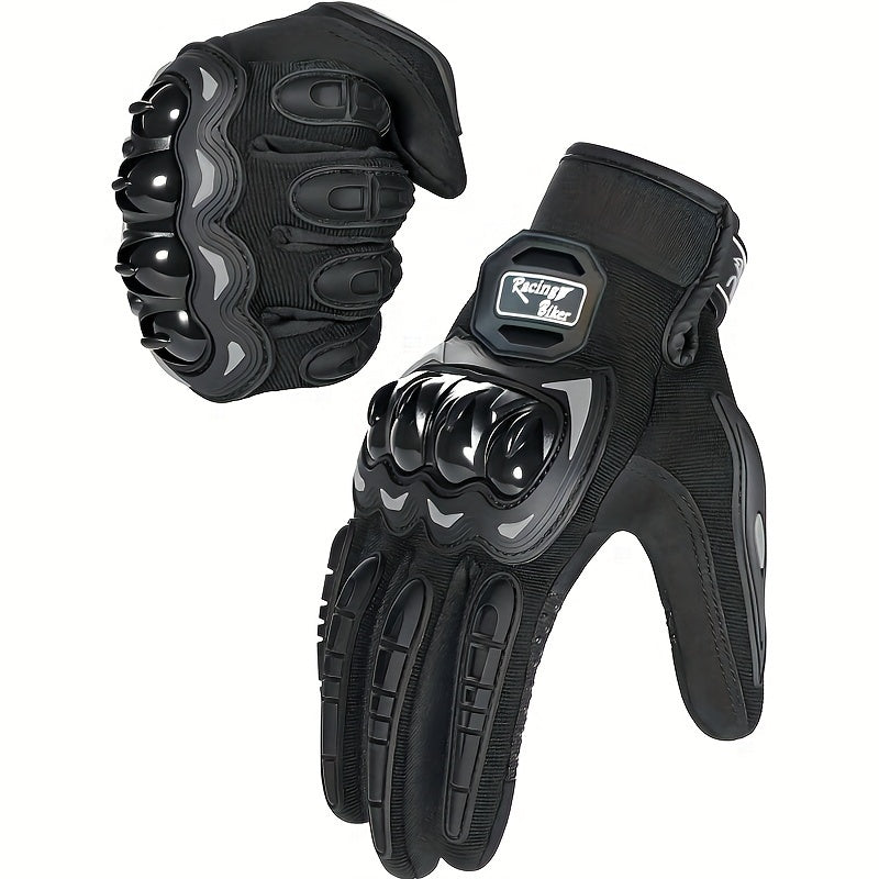 Touch Screen Motorcycle Riding Gloves with Hard Knuckle Protection