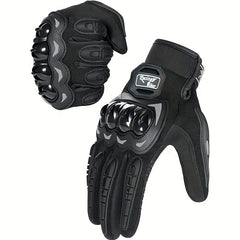 Touch Screen Motorcycle Riding Gloves with Hard Knuckle Protection